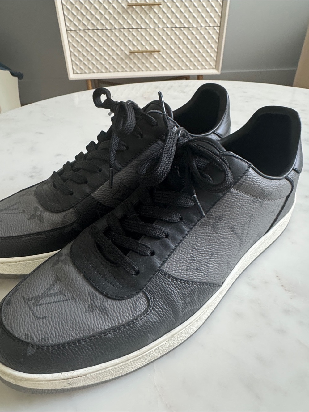 Louis Vuitton Black Monogram Low-Top Sneakers